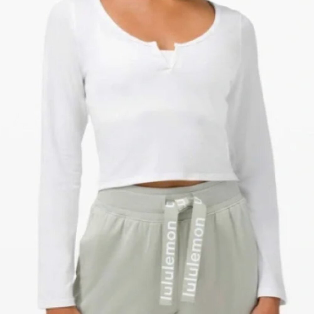 Lululemon Cropped Henley Long Sleeve